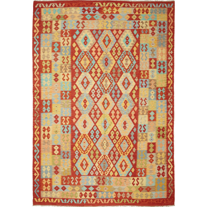 Kilim 213x303 Cm Kilim Afgano, Lana Cardata A Mano ordito: