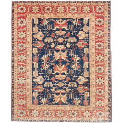 Tappeto Kazak Fine Pakistan 249x303 Blu Indaco