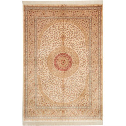 Tappeto Ghom Seta Persia 161x237 Crema Oro Ross