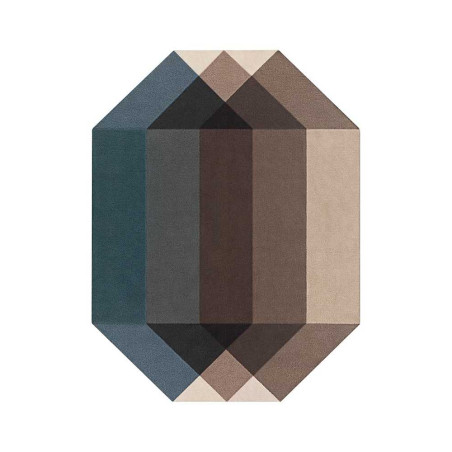 Rug Diamond Hand Tufted Blue-Brown Geometric 1