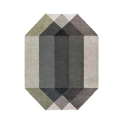 Tappeto Diamond Hand Tufted Verde Grigio Geome