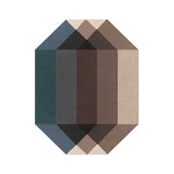 Rug Diamond Outdoor Blue-Brown Geometric Outdo