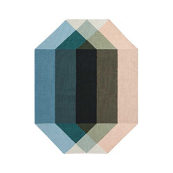 Tappeto Diamond Outdoor Rosa Blu Petrolio Geom