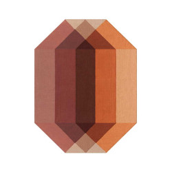 Rug Diamond Outdoor Orange-Wine Geometric Outd