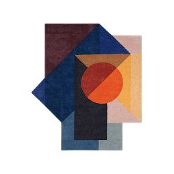 Rug Zoe Kubb Blue Orange Geometric 260x300 cm