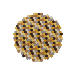 Rug Panal Gold Round Geometric 260x260 cm