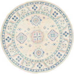 Tappeto Kazak Afghanistan 150x149 Crema Azzurro
